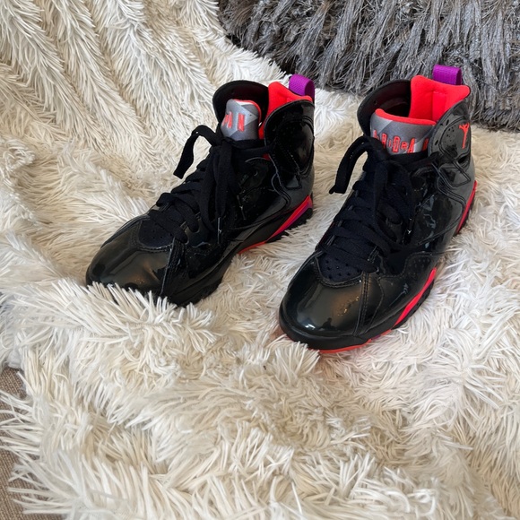 Air Jordon 7 Retro “Black Gloss” Size 5 - Picture 3 of 4